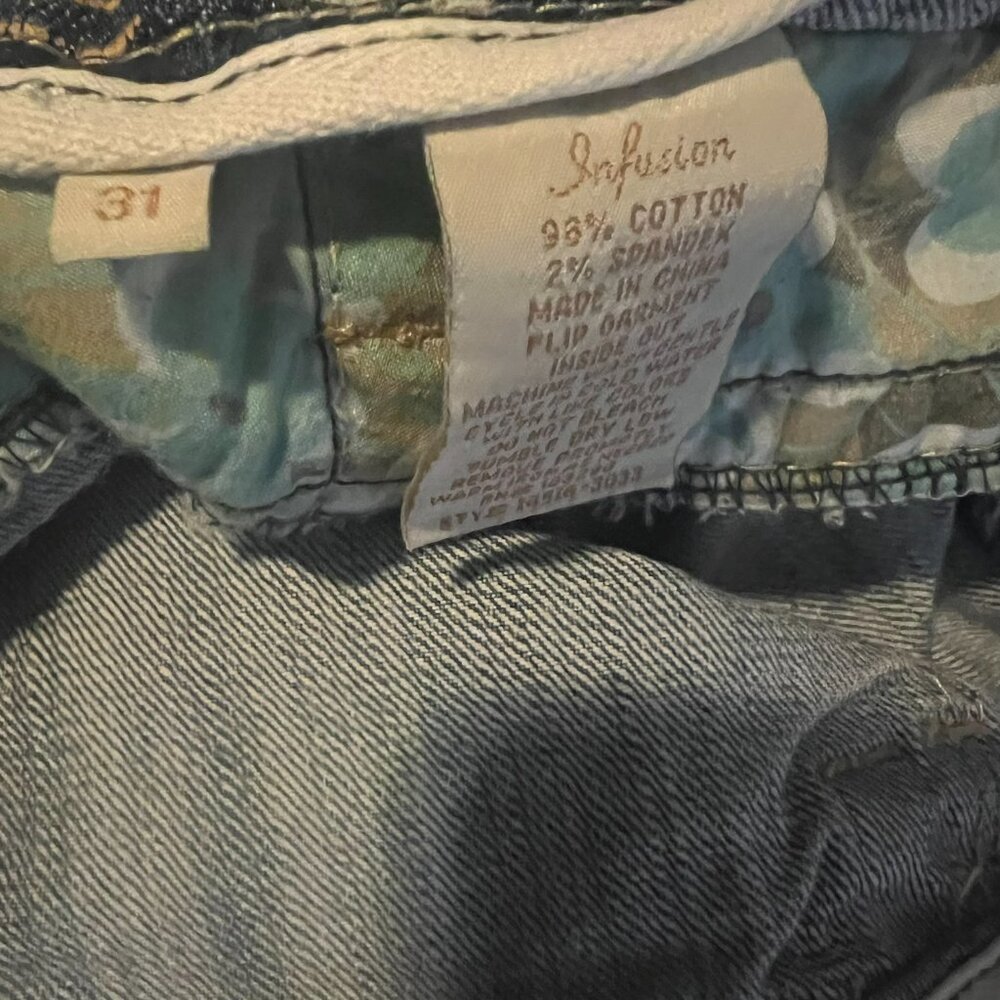 Infusion Women's Denim Capri Cargo Pants - Size 31 - Picture 2 of 8